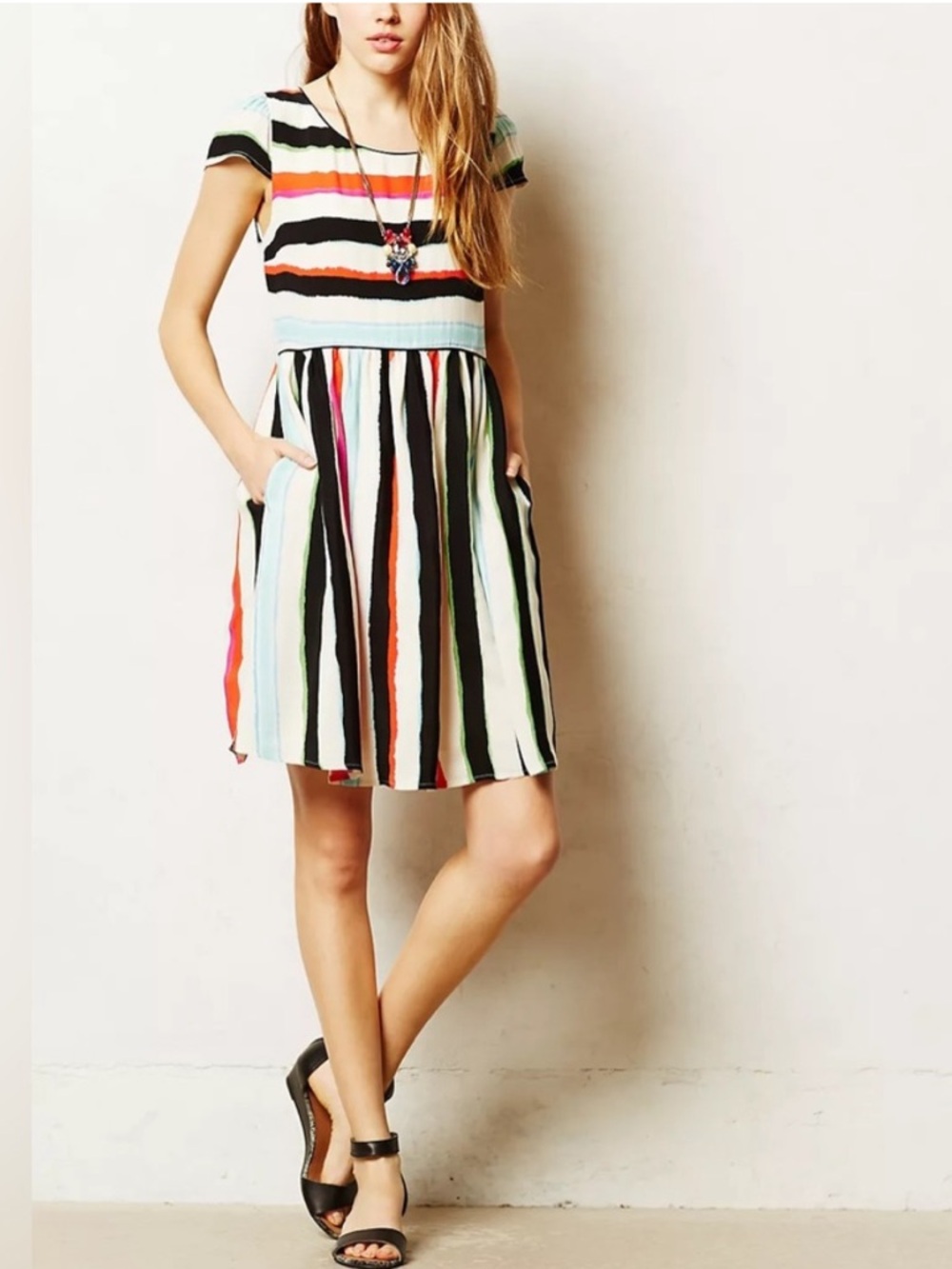 Anthropologie Maeve Multicolor Vertical Stripe peralta dress size 2